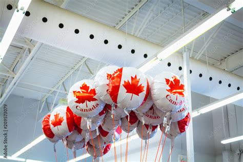 balloons with canadian flag Stock Photo | Adobe Stock