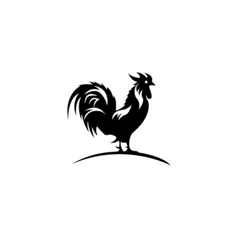 Gallo Silueta Vectoraves De Corral Pollos Gallos Vector Vector Premium