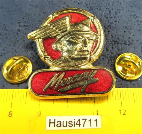 2NÄGEL AUTO PIN MERCURY LOGO GROSS 4X3cm GOLDIG GEPRÄGT ENAM Kaufen