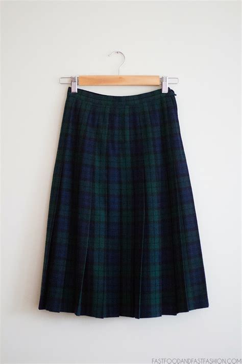 Pendleton Black Watch Tartan Pleated Plaid Skirt Elle Blogs