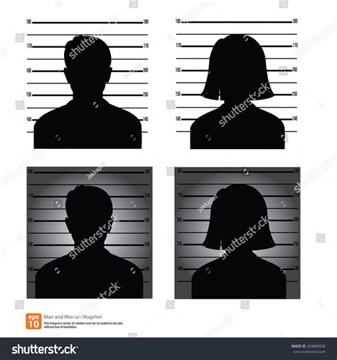 Set Mugshot Police Lineup Picture Anonymous Stock Vector 204885838