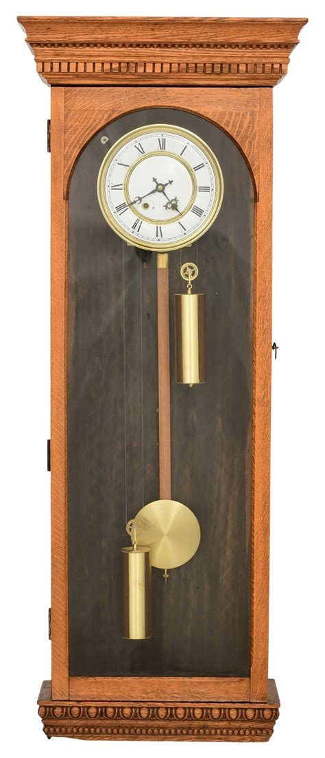 Lot Oak Weight Driven Wall Clock