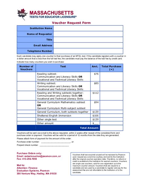 Fillable Online Voucher Request Form Nes Test Fax Email Print