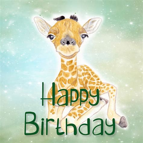 Printable Birthday Card Giraffe Birthday Card Printable Happy Je