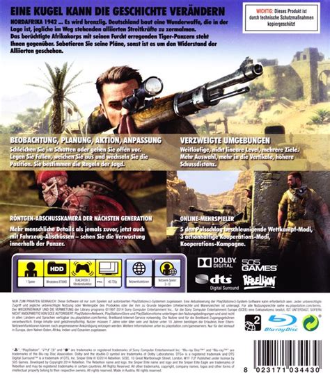 Sniper Elite Iii Afrika 2014 Playstation 3 Box Cover Art Mobygames