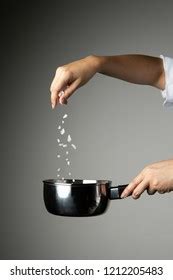 Chef Woman Sprinkle Salt Cooking Prepare Stock Photo 1212205489 ...