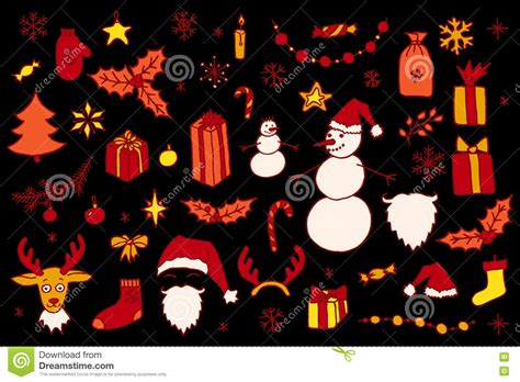 Christmas Doodle Elements Stock Vector Illustration Of Present