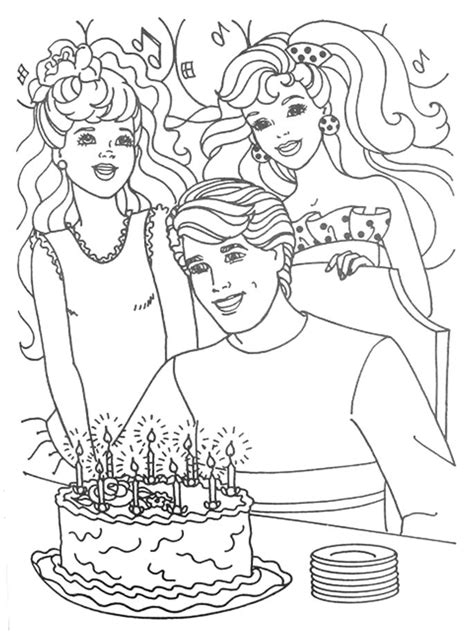 Barbie Birthday Coloring Sheet