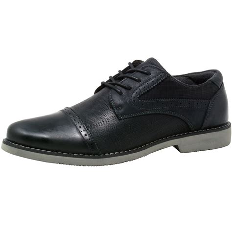 Double Diamond By Alpine Swiss Mens Genuine Leather Cap Toe Oxford