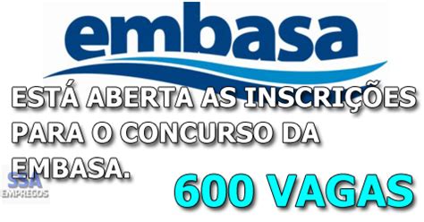 Inscreva Se No Concurso Da Embasa Vagas Para N Vel M Dio E