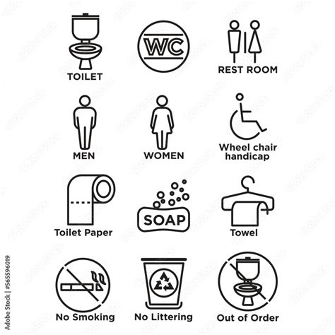 Toilet Icon Set Vector Suitable For Bathroom Or Toilet Icon Sign Or