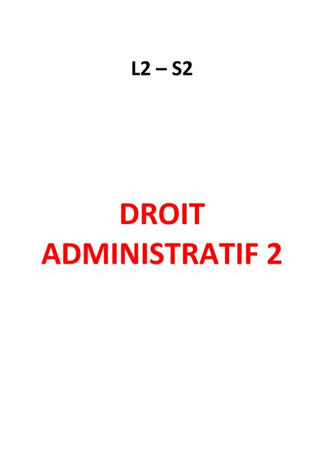 Droit Adminsitratif S L S Droit Administratif Partie Les