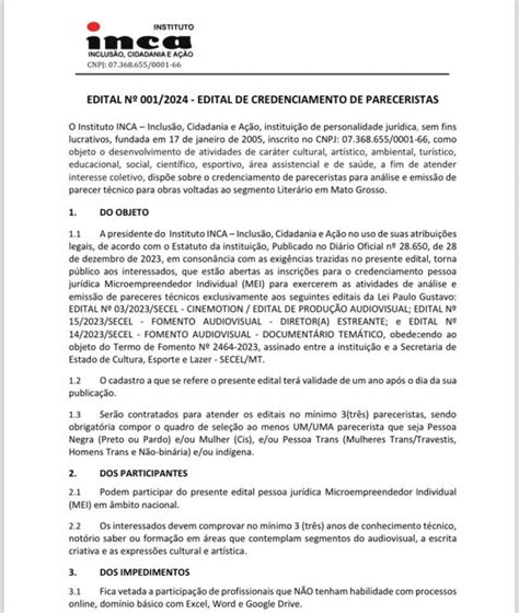 Instituto INCA abre Edital de Credenciamento de Pareceristas Notícias