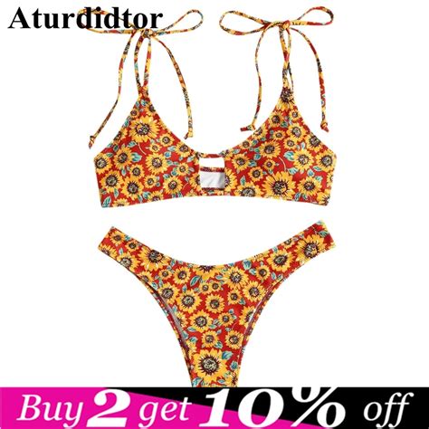 Girasol Bikini Conjunto Corbata Traje De Ba O De Vendaje De Dos Piezas