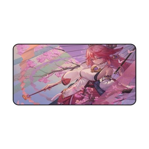 Yae Miko Genshin Impact Desk Mat Etsy