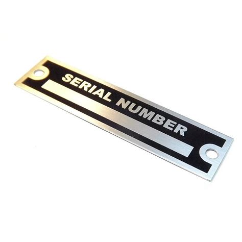 Anodized Aluminium Custom Manufacturer Etched Serial Number Plate Car