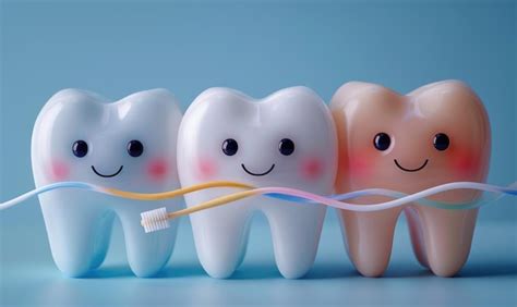 Dental Care Examination Shows How To Clean And Healthy Teeth In Caring