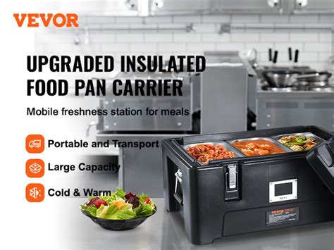 Vevor Insulated Food Pan Carrier Qt Capacity Stackable Catering Hot Box W Stainless Steel