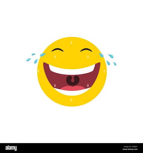 Laughing Emoticono Con Lágrimas De Alegría Ilustración Vectorial