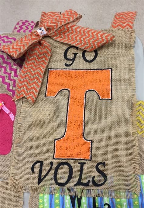 Tennessee Go Vols burlap garden flag