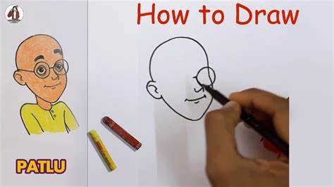 How To Draw Patlu From Motu Patlu Easy Patlu Face Drawing Step By