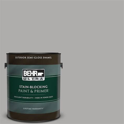 Behr Ultra Gal N Flannel Gray Semi Gloss Enamel Exterior Paint