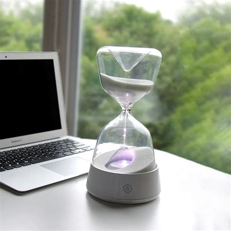 Romantic Colorful Hourglass Timer Night Light Bedside Sleeping Timer Desk Touch Lamp Color