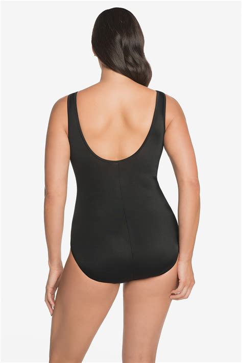 Spotlight Mesh Highneck Long Torso One Piece Swimsuit Overlays