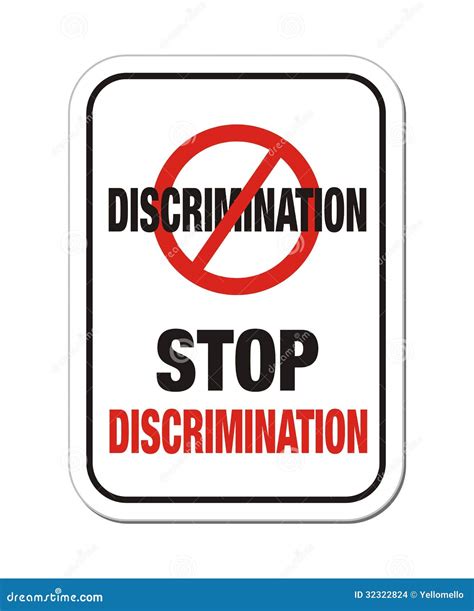 Stop discrimination sign stock vector. Illustration of psychological - 32322824