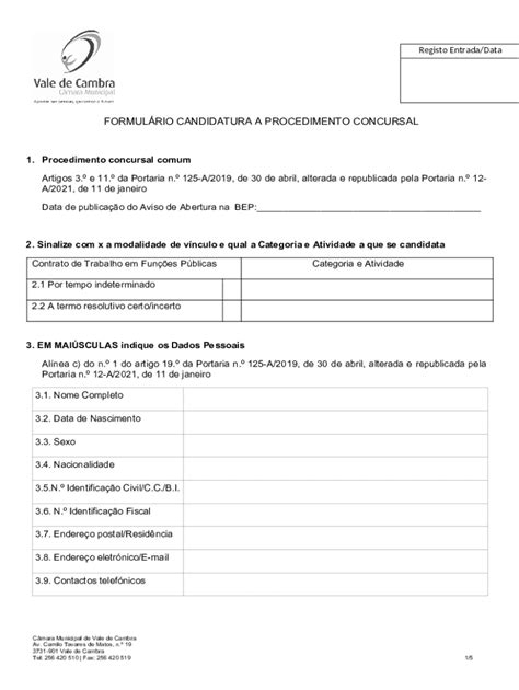 Preenchível Disponível Regulamenta a tramitao do procedimento concursal