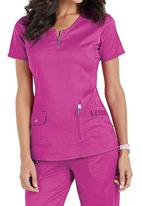 Beyond Scrubs Mia Zip Front Scrub Tops Scrubs And Beyond