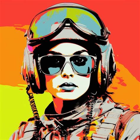 Skybound Elegance A Pop Art Aviator S Soar Digital By Poptonicart