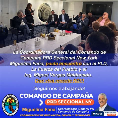 La Coordinadora General del Comando de Campaña PRD Seccional New York