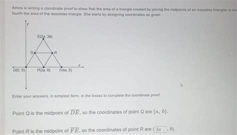 Amira Is Writing A Coordinate Proof To Show That The Area Of A Triangle