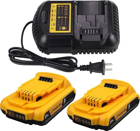 2Packs 20V 3 0Ah Lithium Battery And DCB105 Charger Compatible With