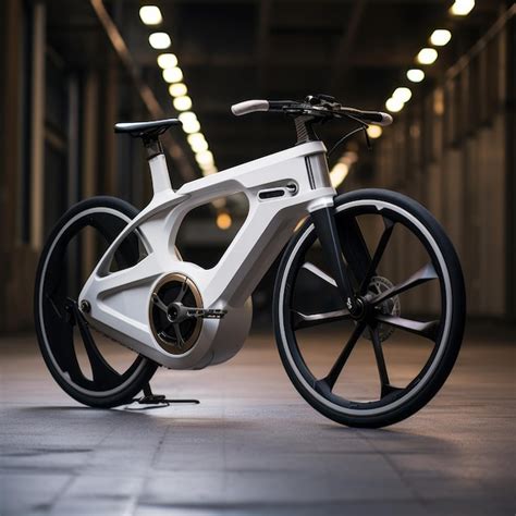 Premium AI Image Futuristic Smart Electric Bicycle With Minimalist