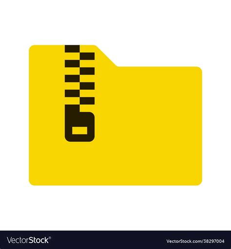 Zip Folder Flat Icon Royalty Free Vector Image