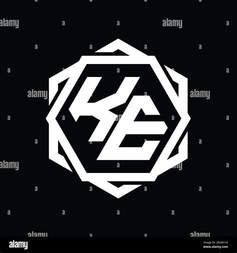 Ke Logo Monogram Hexagon Shape With Geometric Abstract Isolated Outline