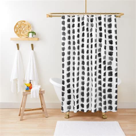 Black And White Shower Curtain Boho Shower Modern Farmhouse Etsy