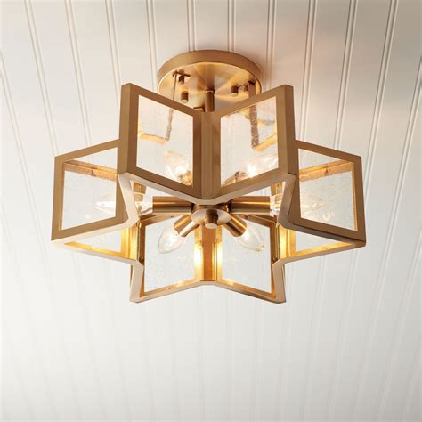 Possini Euro Design Modern Ceiling Light Semi Flush Mount Fixture Warm Antique Brass 16 Wide 6