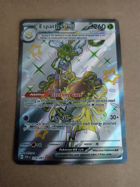 Pokemon Espathra EX Shiny FULL ART 214 091 Paldean Fates Aukro