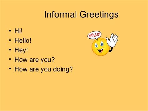 Formal And Informal Greeting Expressions