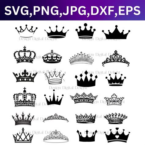 Princess Crown Svg Royal Crown Svg Crown Monogram Svg Crown Cut File