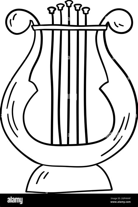 Lyre Instrument Banque Dimages Noir Et Blanc Alamy