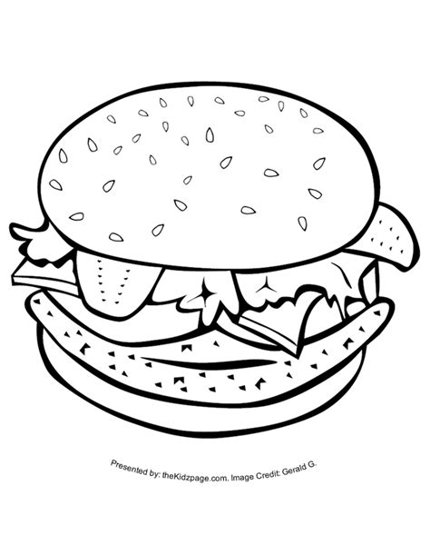 Hamburger Coloring Pages - Coloring Home