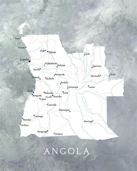 Map of Map of Angola ǀ Maps of all cities and countries for your wall ...