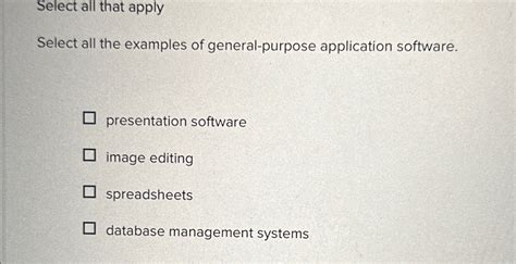 Solved Select All That Applyselect All The Examples Of Chegg