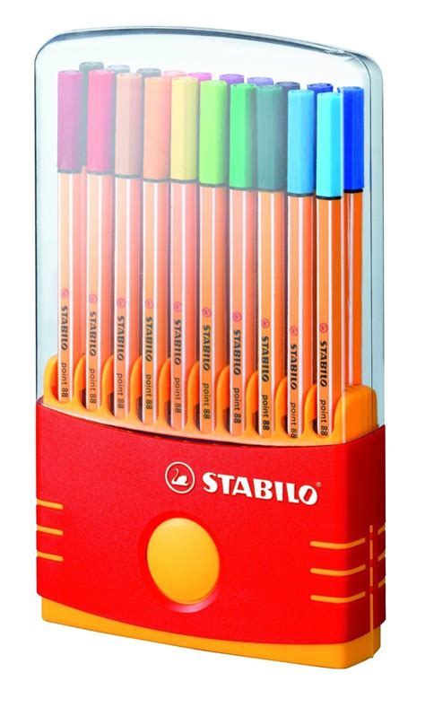 Stabilo 88 Fineliner Set Of 20 Colouring Pens In Colorparade Box