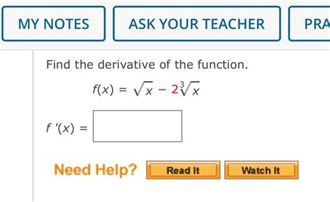 Solved Find The Derivative Of The Function Fxx−23x