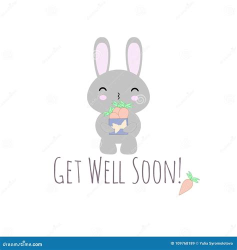 Get Well Soon Rabbit Carrot Stock Vector Illustration Of Design